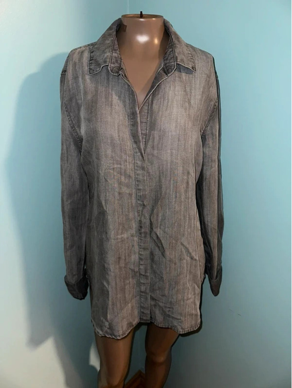Cloth & Stone Washed Boho Earthcore Gray Tunic Shirt S